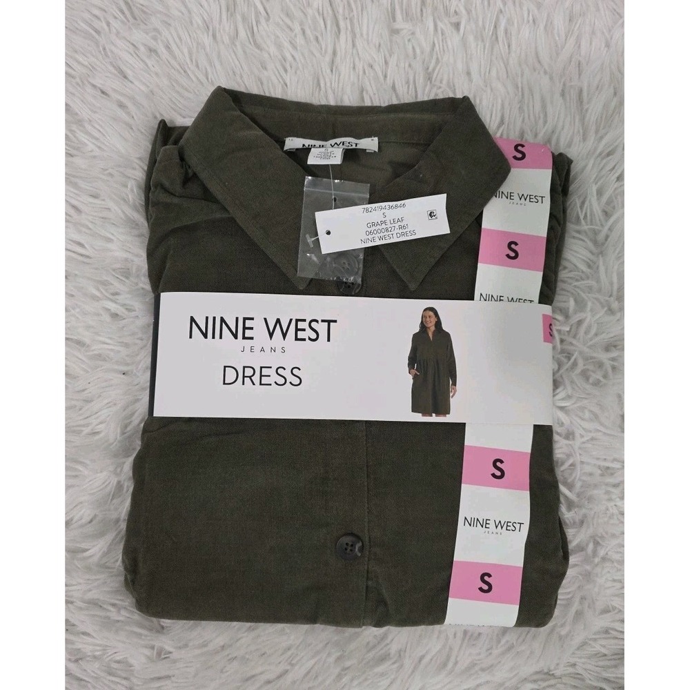 Nine West Women's Side Seam Pockets Soft Comfortable‎ Cotton Dress Small